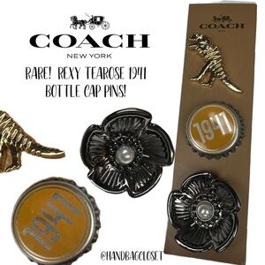 Coach Tearose Pearl Rexy Bottlecap Collectible Pins